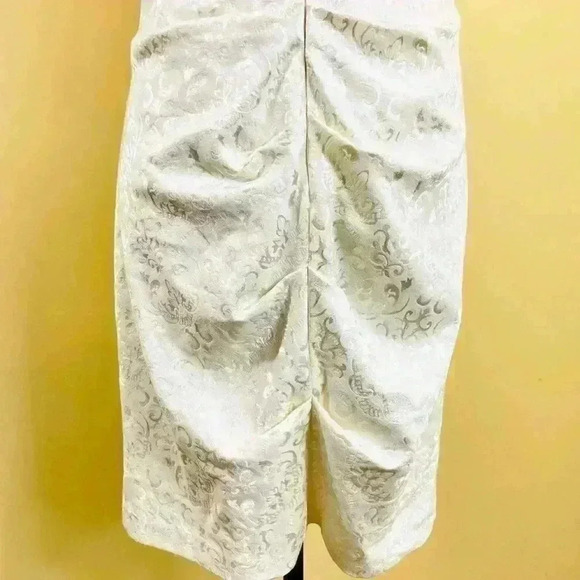 Blondie Nites by Stacy Sklar Creme & Gold Strapless Bodycon Mini Dress Size 13 - Picture 12 of 16